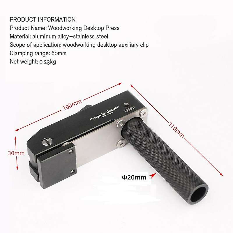 Ganwei Mft Style Workbench Adjustable Clamp Aluminum Alloy Black 20mm