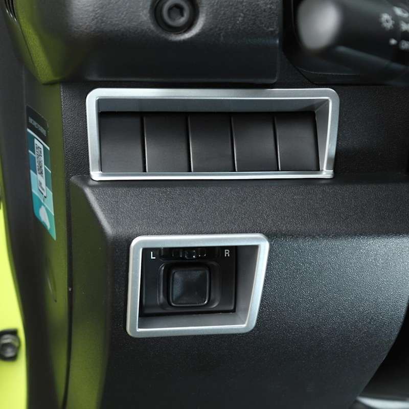 For Jimny 19-22 Car Mirror Adjustment Switch Stickers, Silver