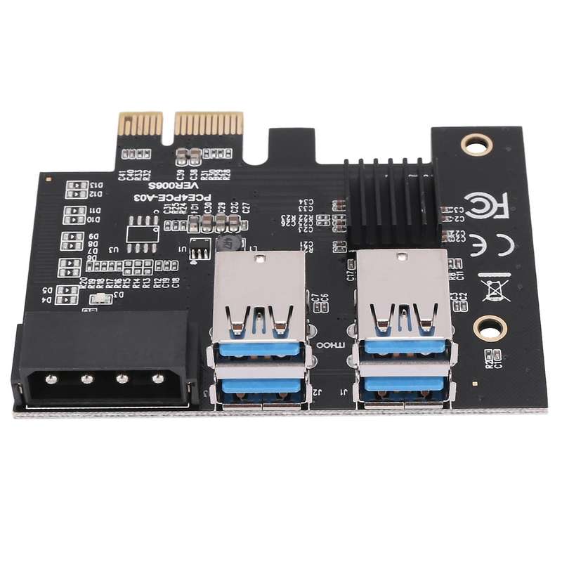 Pci-e 1 Port Dual Layer Usb3.0 Expansion Card for Btc Miner Mining