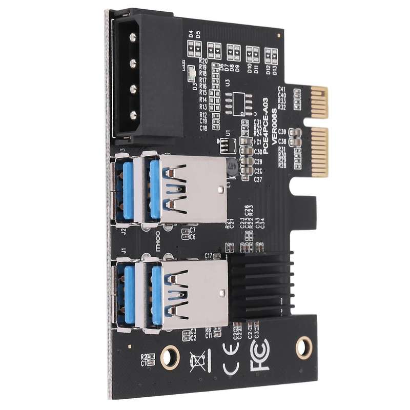 Pci-e 1 Port Dual Layer Usb3.0 Expansion Card for Btc Miner Mining