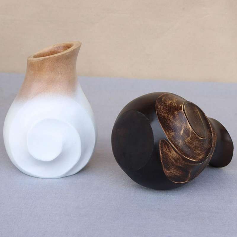 Wooden Vase Decoration Living Room Solid Wood Ware Flower Bottle A