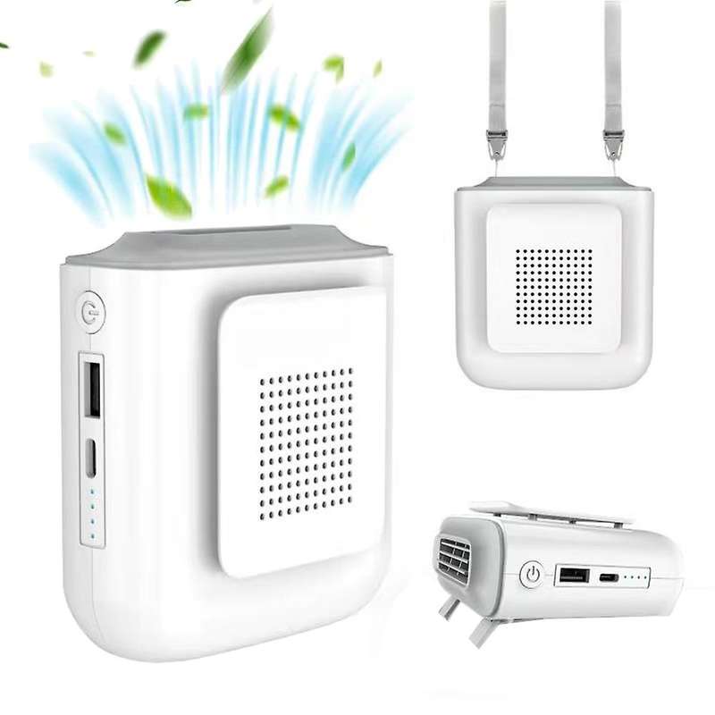 Waist Clip Fan 4000mah Rechargeable Fan Hand Free Personal Fan White