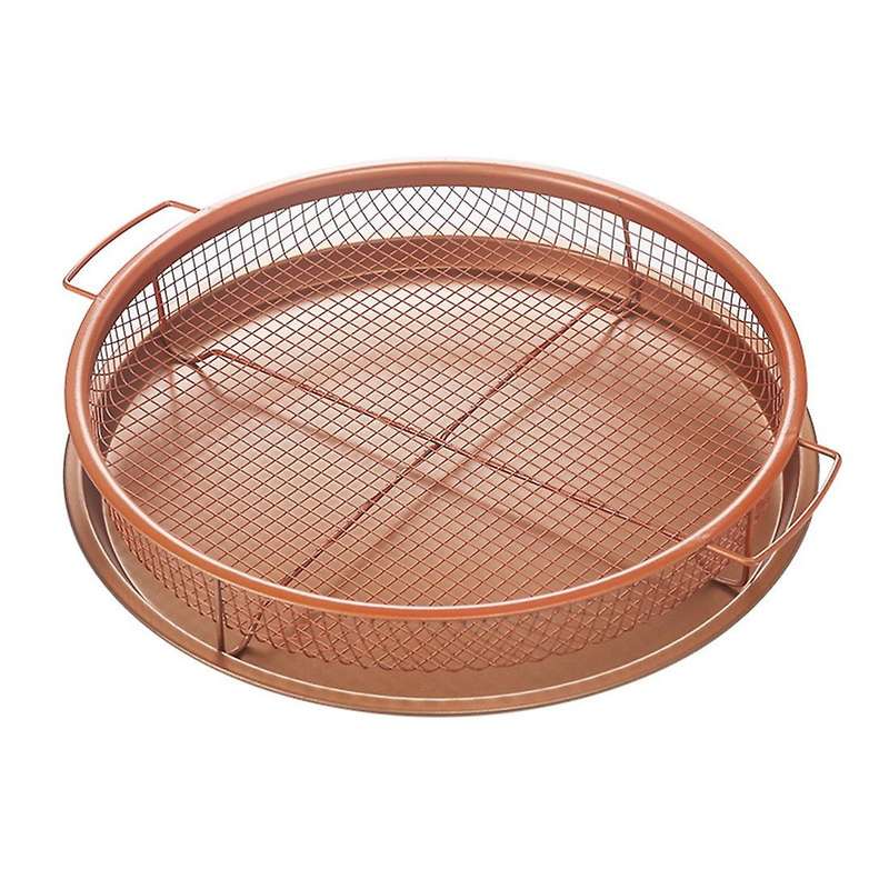Mesh Baking Tray Non-stick Round Baking Pan Chips Crisping Basket A