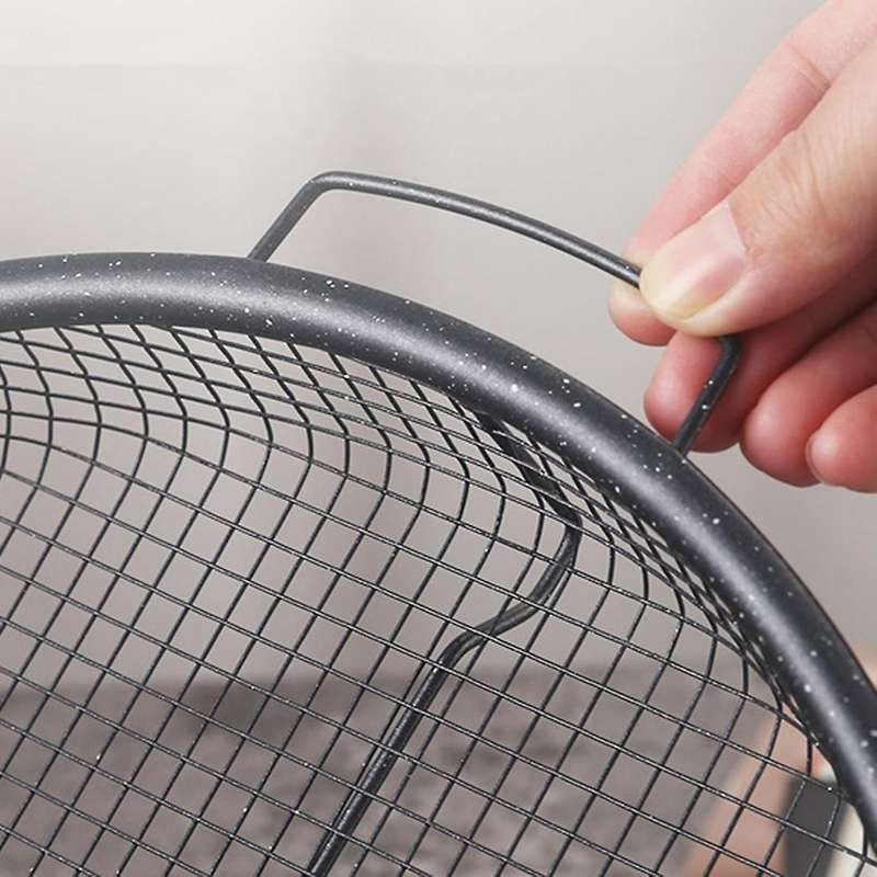 Mesh Baking Tray Non-stick Round Baking Pan Chips Crisping Basket A