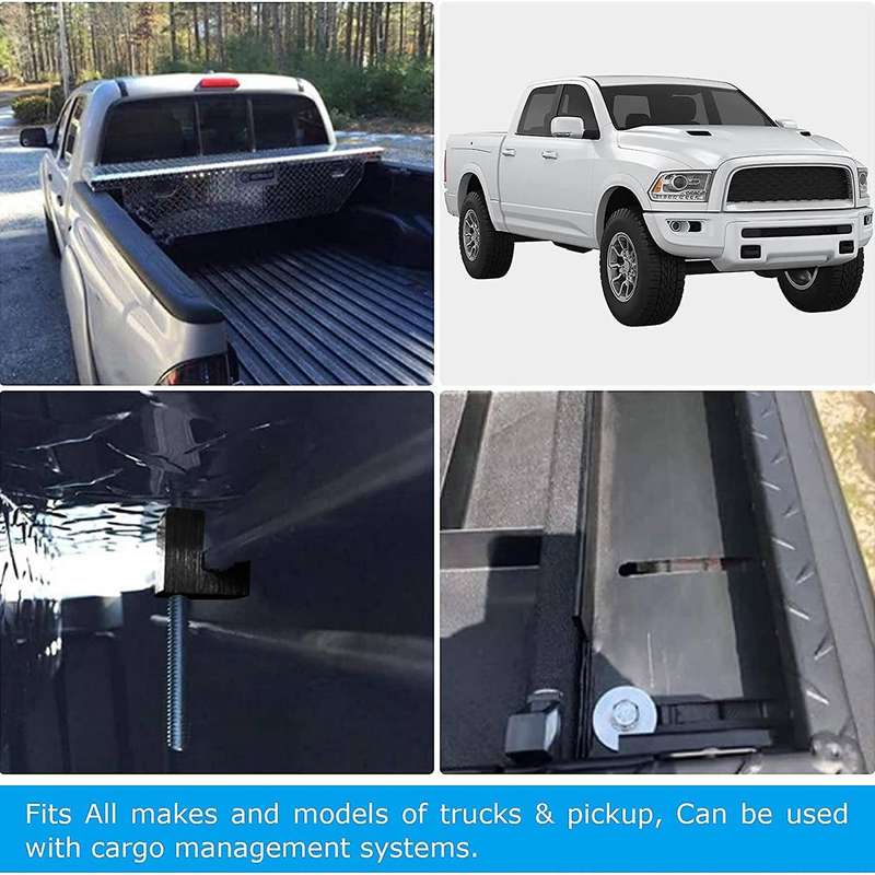 8 Pcs Truck Tool Box Mounting Kit Black J Hook Crossover Tool Box Tie