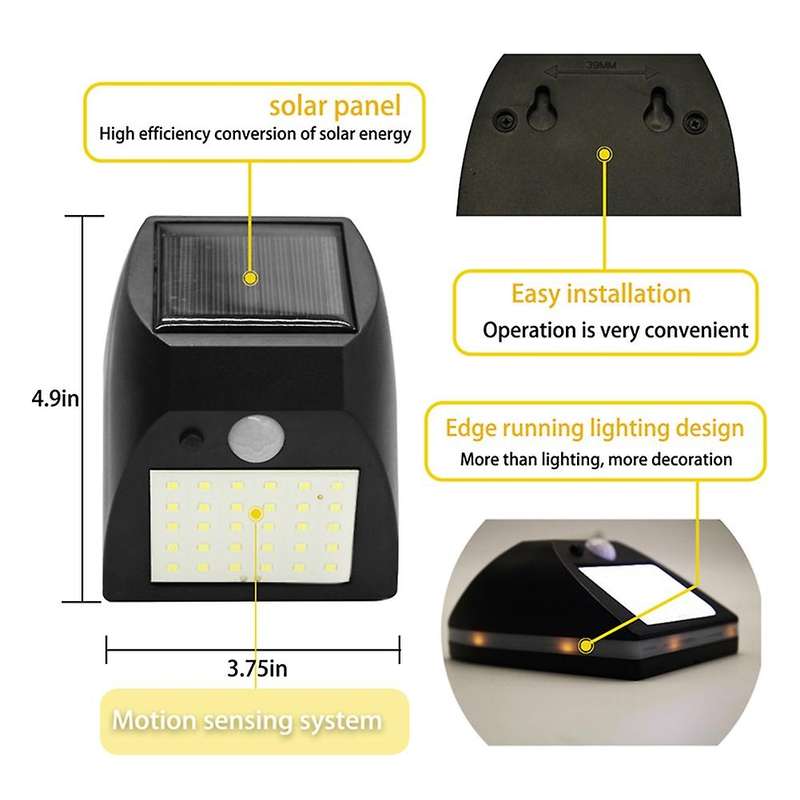 Solar Fence Lights, 2 Pack Solar Garden Wall Lights Outdoor