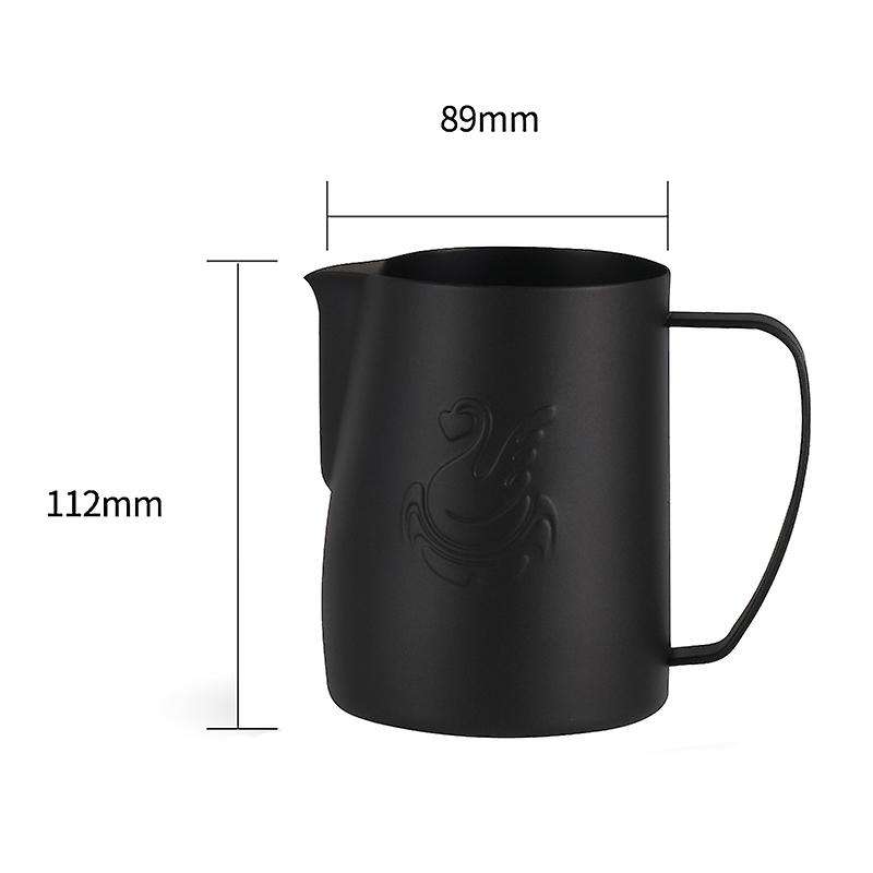 Stainless Steel Black Coffee Cup Milk Frothing Cup 600ml Jug Latte