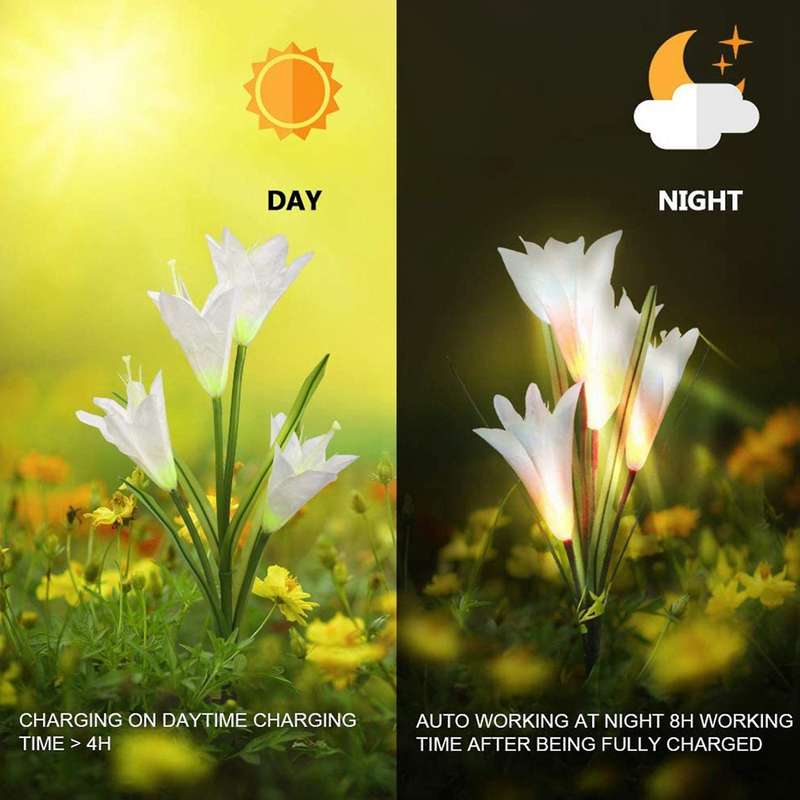 3 Pcs Purple White and Pink Solar Light for Garden Terrace Backyard