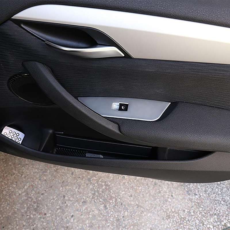 Car Chrome Abs Glass Lift Switch Cover Trim For-bmw X1 2011-2015