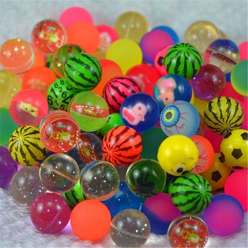 100pcs Kids Magic Bouncy Jumping Floating Bouncing Balls Rubber