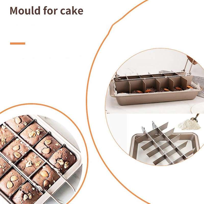 Brownie Pan Nonstick Cake Pan Mold Baking Tray Dividers Square