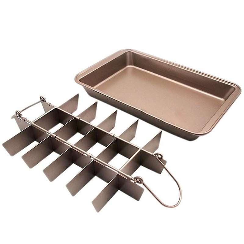 Brownie Pan Nonstick Cake Pan Mold Baking Tray Dividers Square