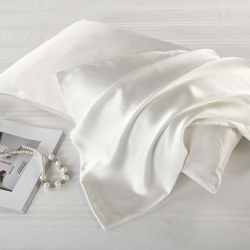 Both Sides Natural Pure Mulberry Silk Pillowcase White