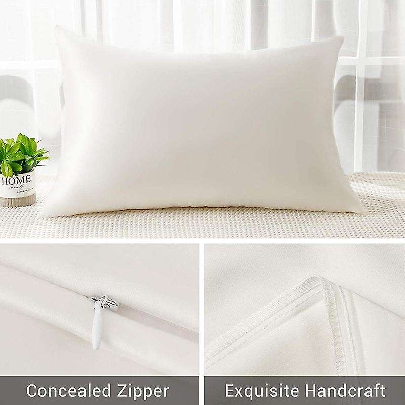 Both Sides Natural Pure Mulberry Silk Pillowcase White