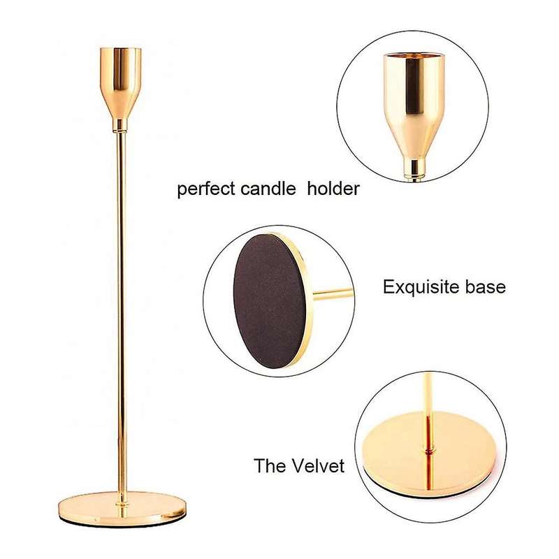 Gold Candle Holders Set Of 3 for Taper Candles,for Wedding,party