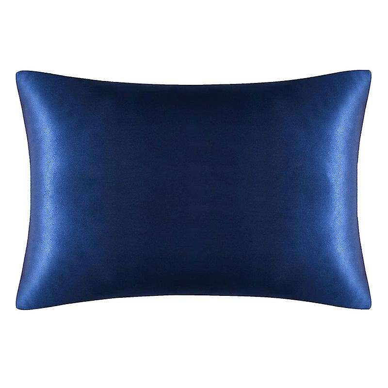 Both Sides Natural Pure Mulberry Silk Pillowcase Navy Blue