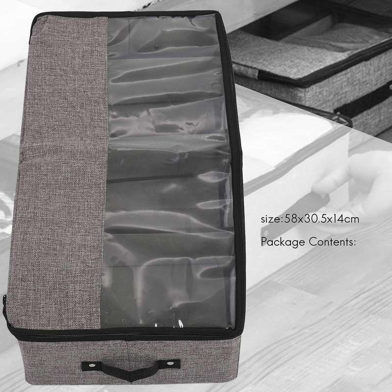 Under Bed Storage Bag, Underbed Clothes Storage Organizer, Gray
