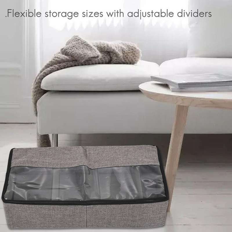 Under Bed Storage Bag, Underbed Clothes Storage Organizer, Gray
