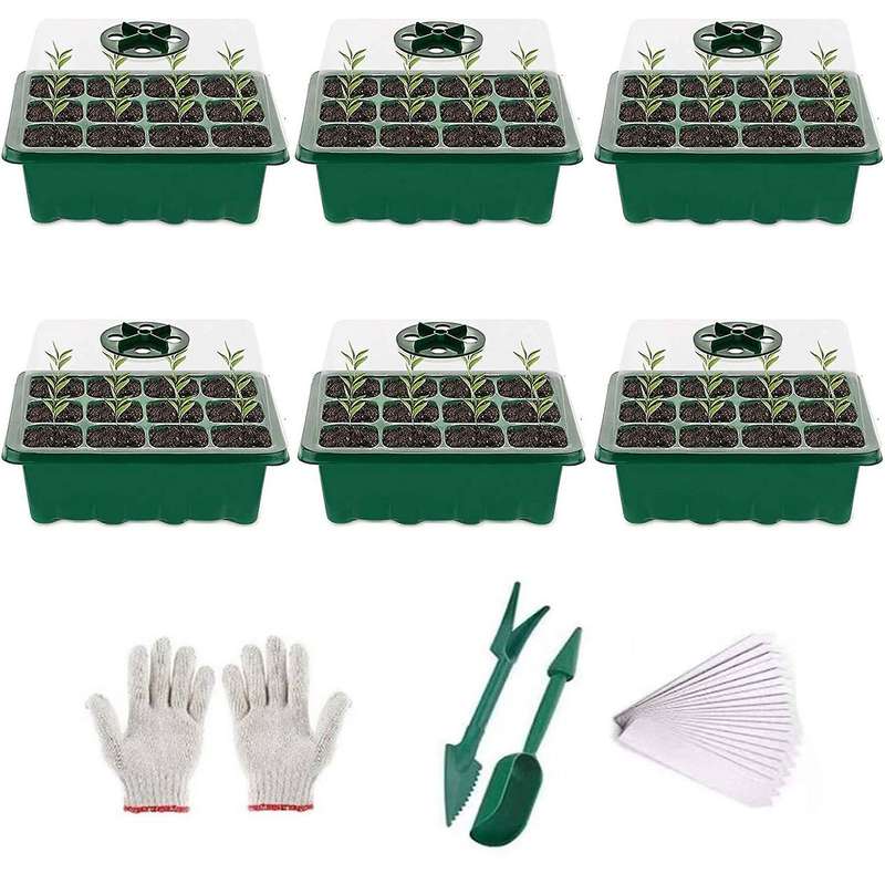 1 Set 6mini Greenhouse for 12 Plants Per Propagator Starter Trays