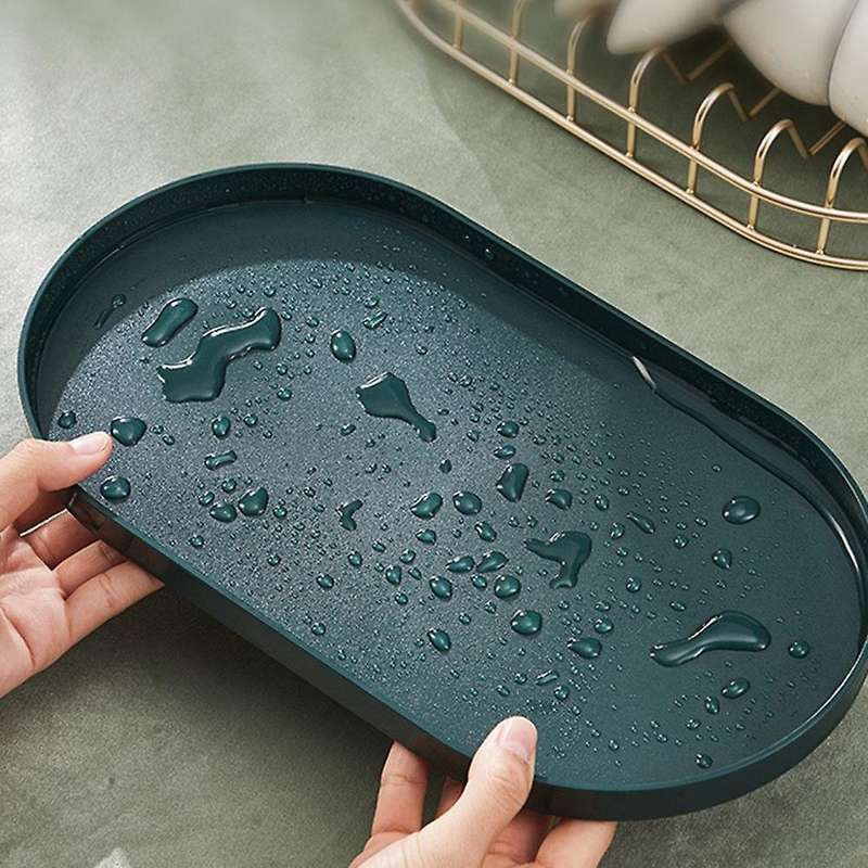 Kitchen Household Sink Rack Knife and Fork Rack(dark Green)
