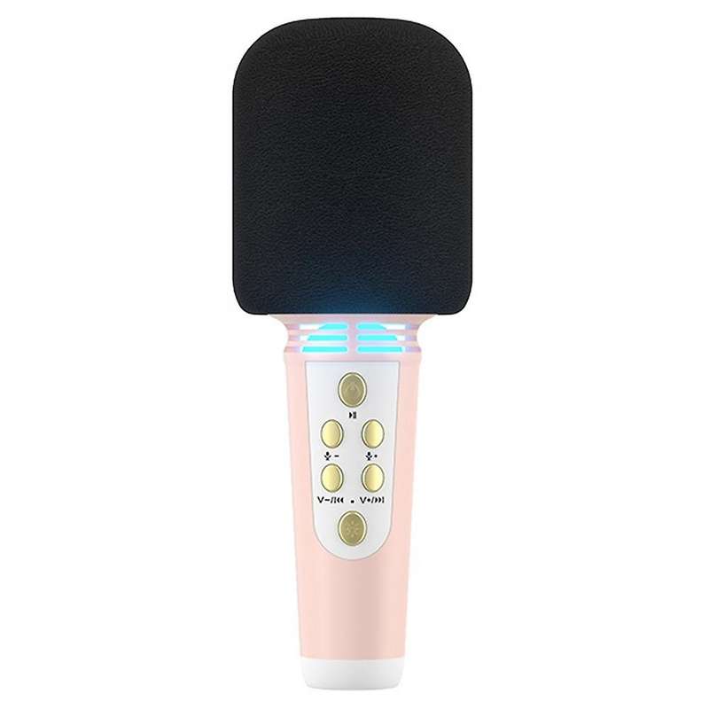 Wireless Bluetooth Microphone Karaoke Condenser Mic for Kids Pink