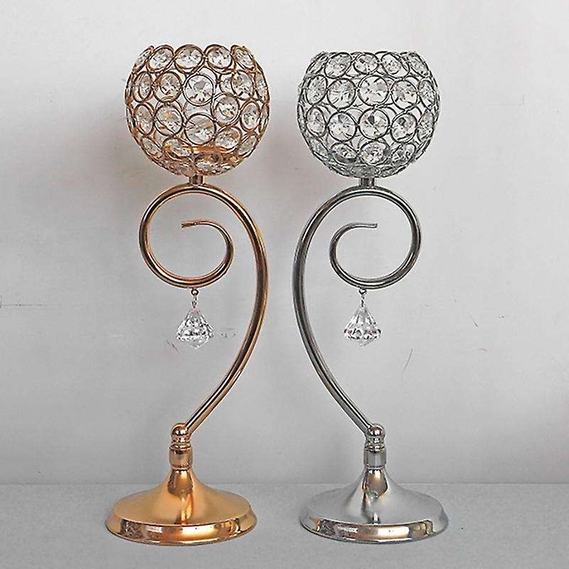 1pcs Silver Crystal Candelabra Wedding Birthday Party Home Decoration