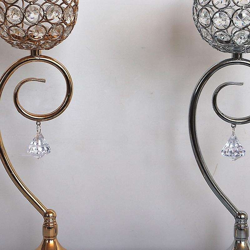 1pcs Silver Crystal Candelabra Wedding Birthday Party Home Decoration