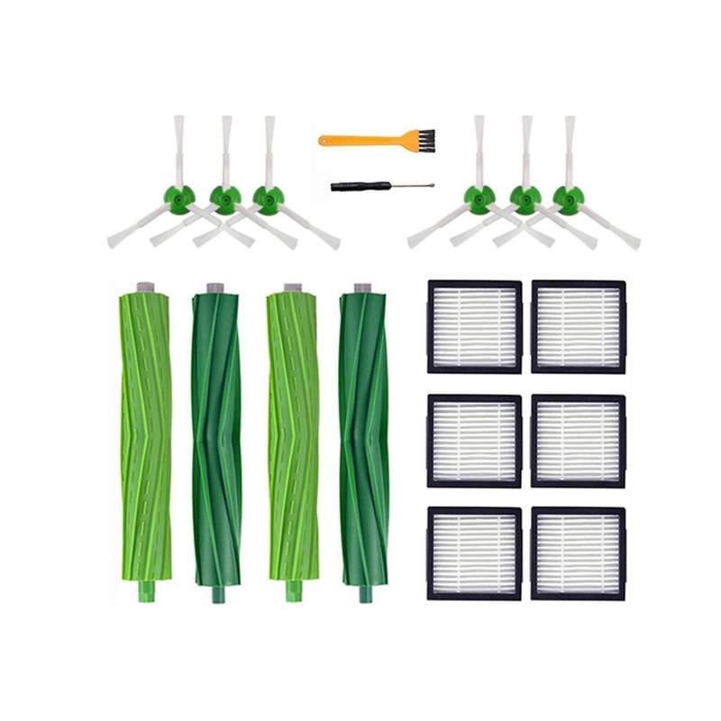 18pcs Rolling Brush Hepa Filter Side Brush for Irobot Roomba I7 I7+