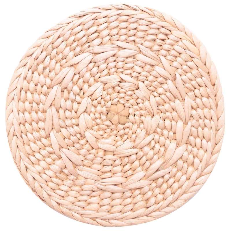 4 Pcs Natural Weave Placemats Round Braided Rattan Tablemats 7.9 In
