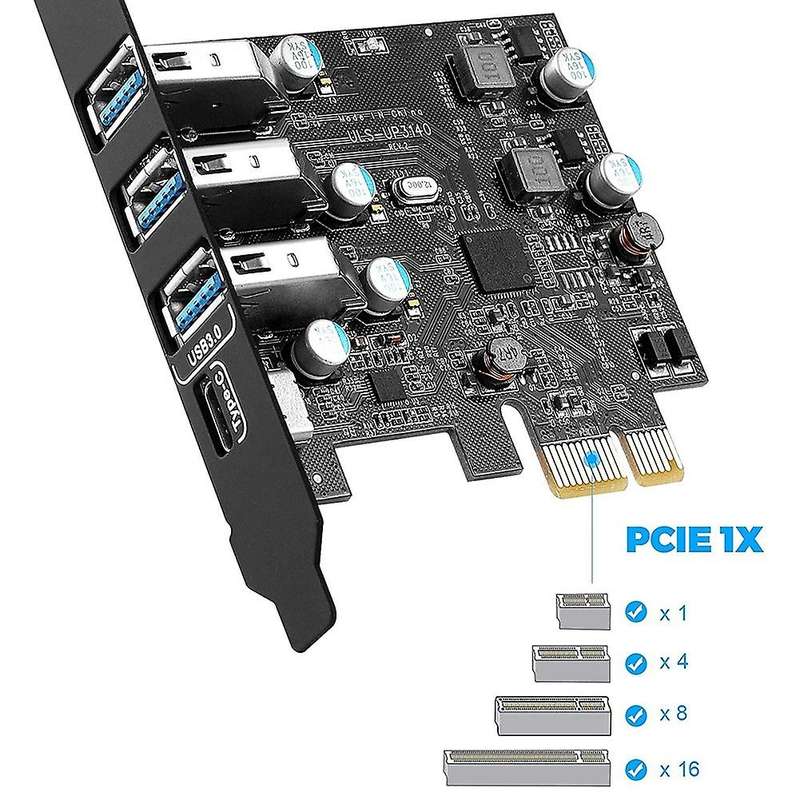 Pci-e to Usb 3.0 Type C +3 Type A Expansion Card - Interface Usb