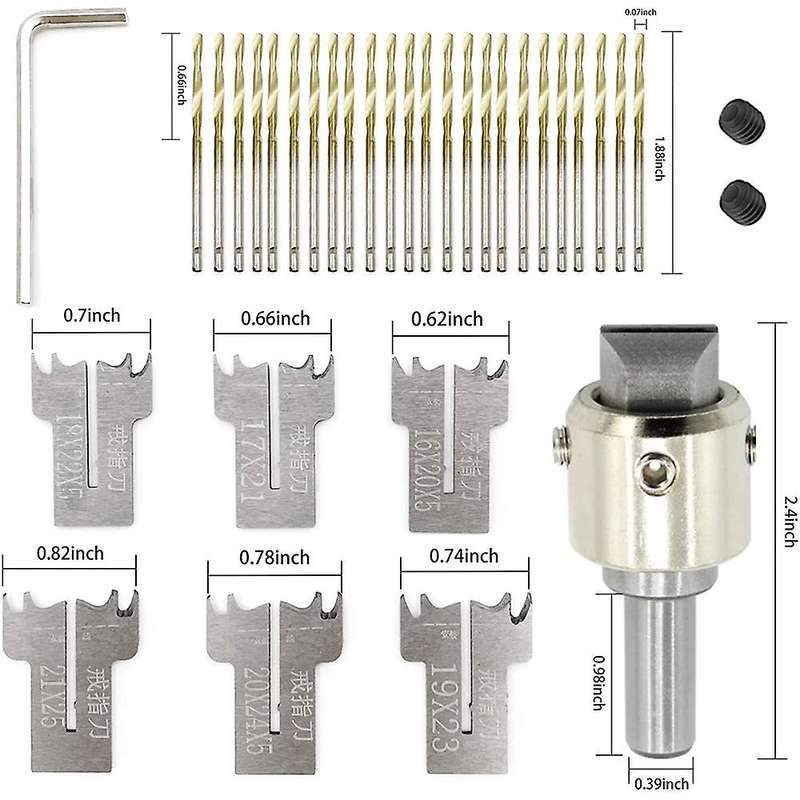 30 Pcs Ring Drill Bit Set, 16-21mm Blades Ring Maker Bead Drill Bit