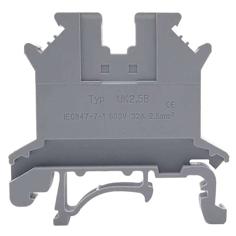 Uk2.5n-gr Din Rail Terminal Block, Screw Clamp, Pack Of 100