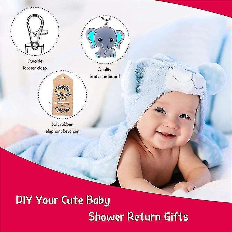 20 Pcs Baby Shower Return Favors for Guests Organza Bags Kraft Tags