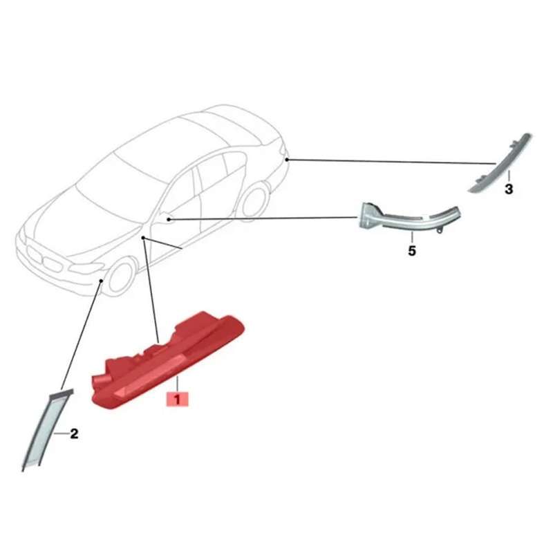 Automobile High Quality Left Electroplated Turn Signal Light Side Light Suitable for 5 Series F10 F
