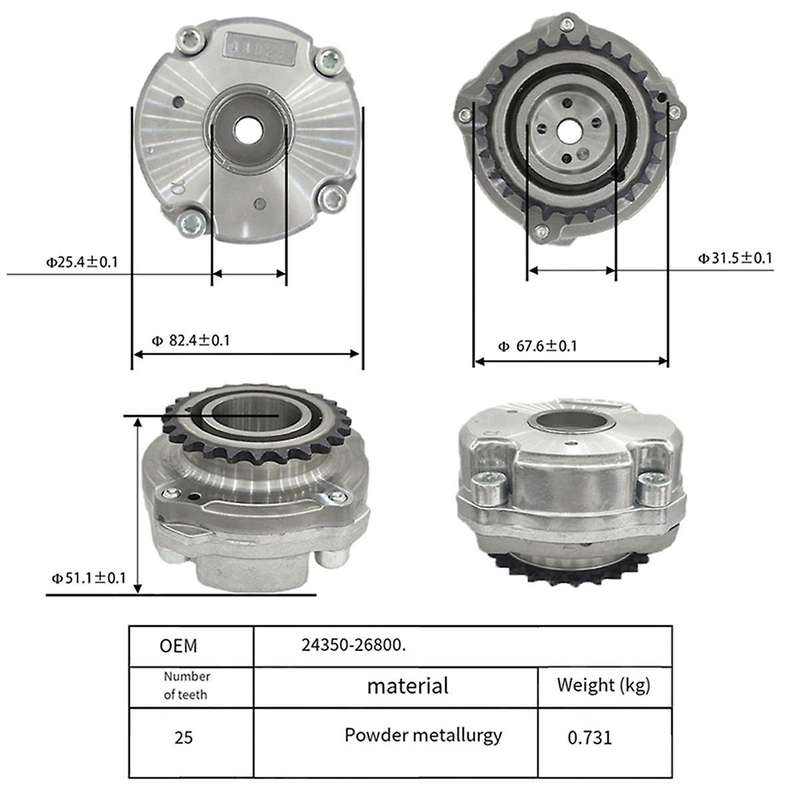 Automobile Vvt Timing Pulley Camshaft Actuator for Ex Lx Accent 1.6l 24350-26800 2435026800