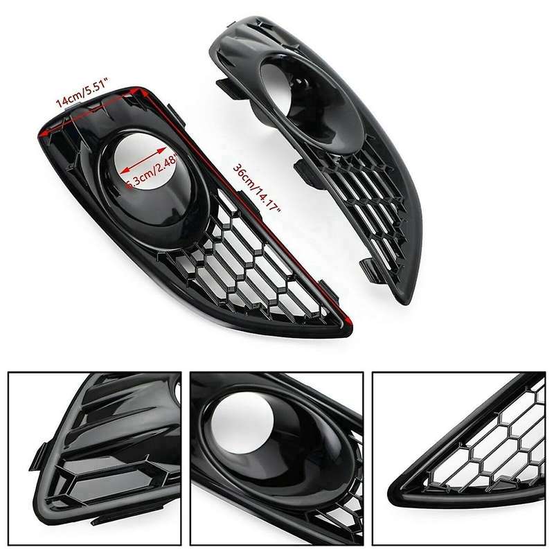 Automotive Perforated Fog Lamp Cover Honeycomb Mesh Grille for Fiesta 2013-2017 C1bb15a298aa C1bb15