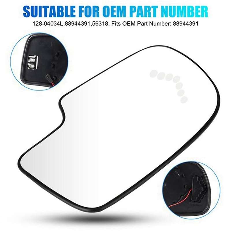 Automotive Side Rearview Mirror Glass Heated Mirror Reversing Mirror Lens for 88944391 88944392