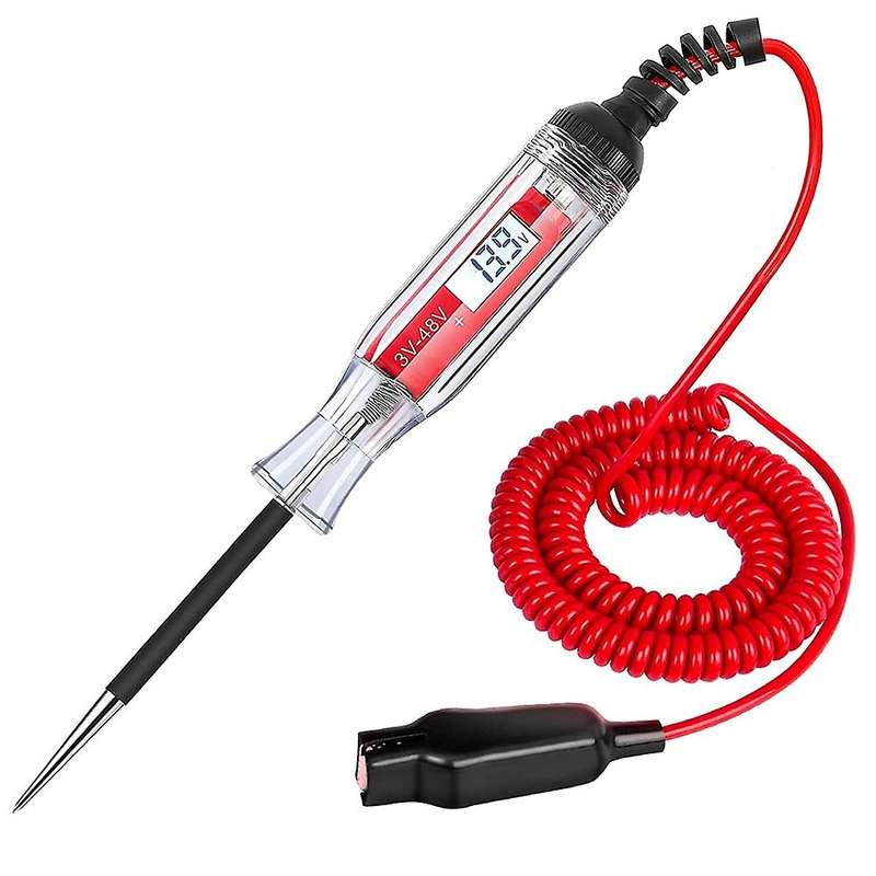 Automotive Test Light Digital LCD Circuit Tester, DC 3V-48V Auto Electric Light Tester Tool with Vol