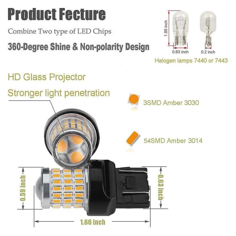 Automotive Universal Super Bright Low Power Turn Signal Lights, Brake Lights, Tail Lights, Side Mark
