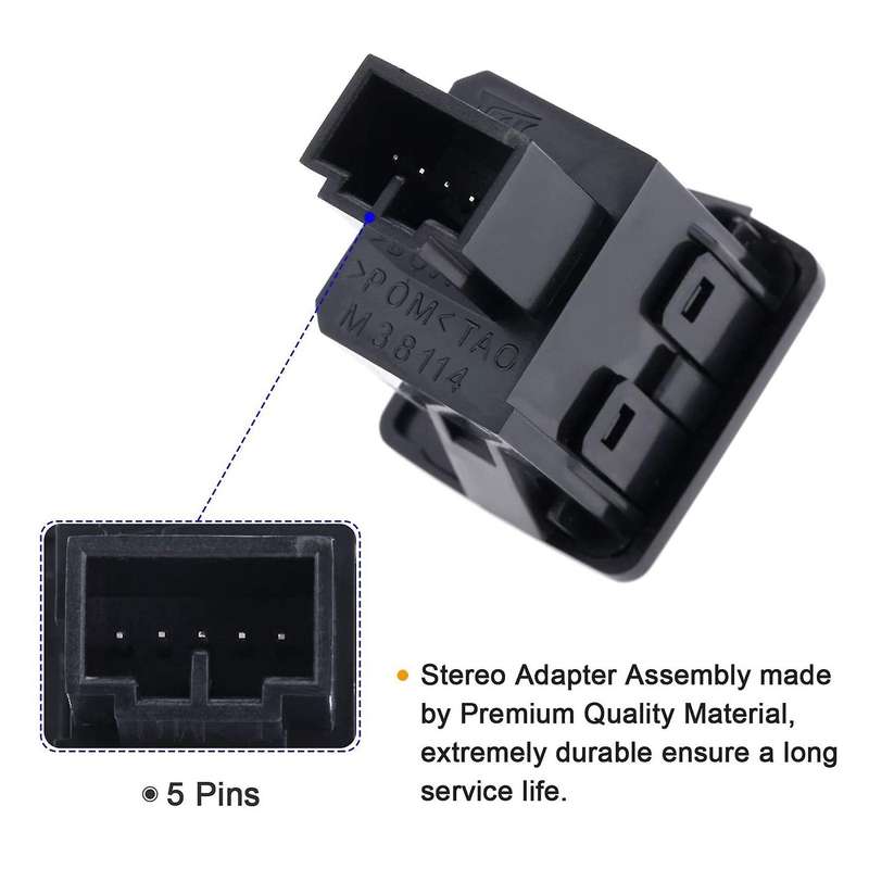 Auxiliary Input Jack Accord Aux Port Replacement 39112-TA0-A01 for Accord Sedan Pilot
