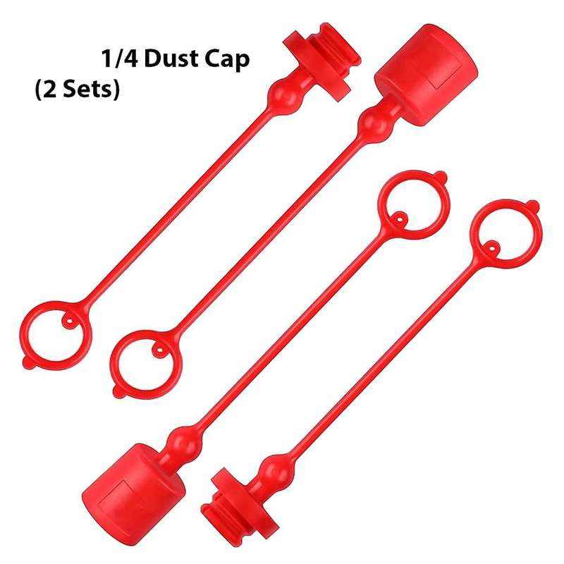 -B 1/4 Hydraulic Quick Coupler Male Dust Cap and Female Plug Cover, Fits Hydraulic Quick Disconnect