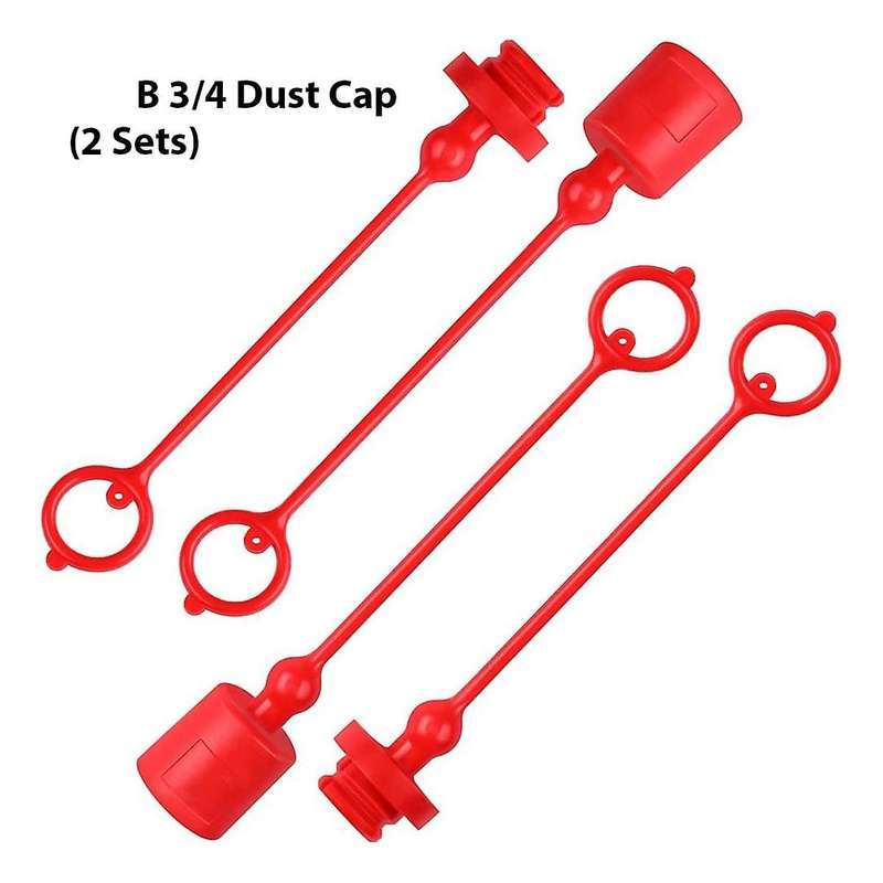 -b 3/4 Hydraulic Quick Coupler Male Dust Cap and Female Plug Cover, Fits Hydraulic Quick Disconnects