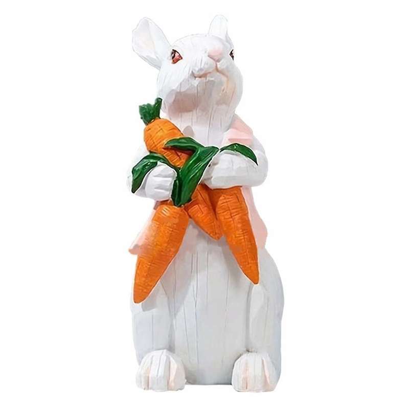 B Easter Resin Bunny Statues Decoration for Home Funny Rabbit Spring Summer Table Figurines
