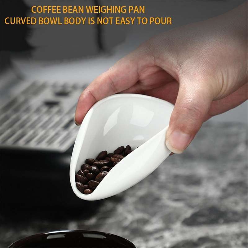 B Coffee Beans Dose Trays Pure White Pottery Teaspoon Tea Separator Set Tools Coffee Bean Spoon Shov