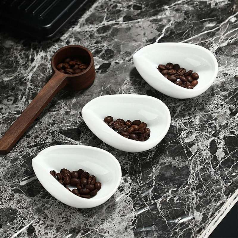 B Coffee Beans Dose Trays Pure White Pottery Teaspoon Tea Separator Set Tools Coffee Bean Spoon Shov