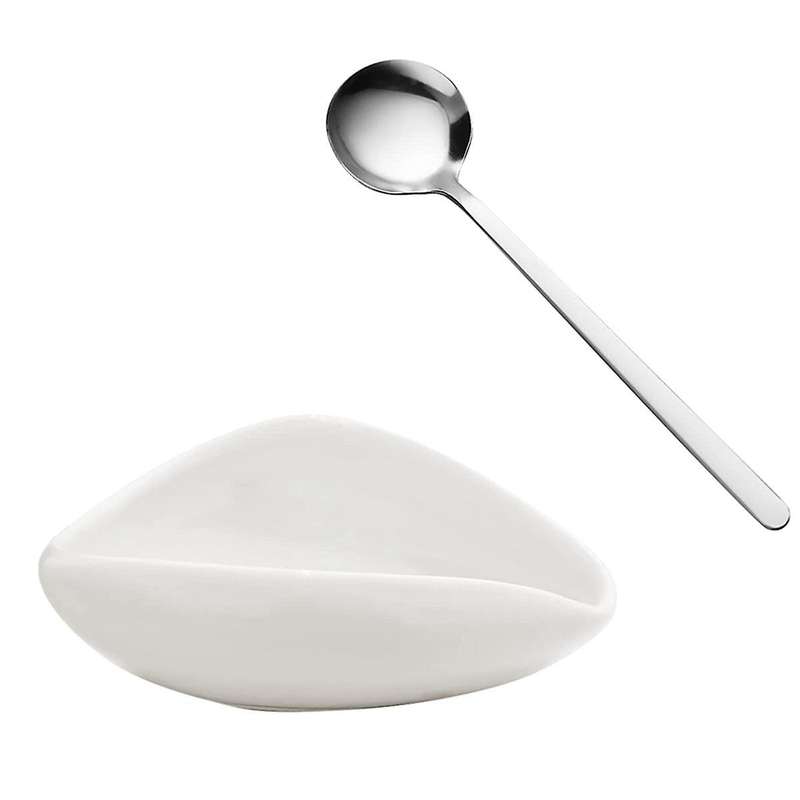 B Coffee Beans Dose Trays Pure White Pottery Teaspoon Tea Separator Set Tools Coffee Bean Spoon Shov
