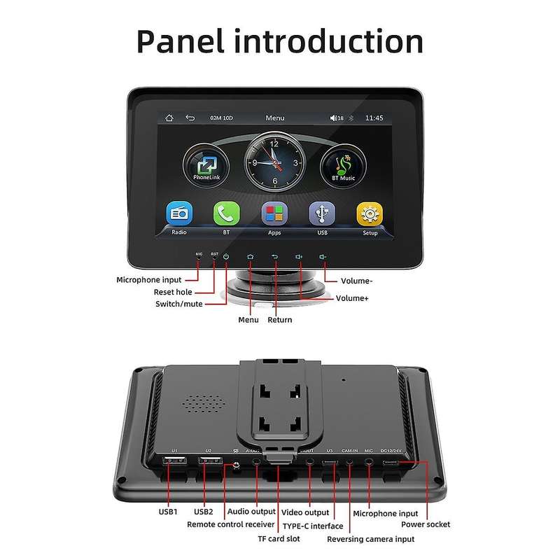 B5310 7-inch Car Mp5 Video Player Portable Carplay Mp5 Universal