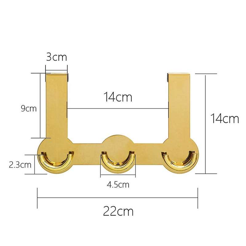 Back Door Hooks Stainless Steel Bedroom Durable Cabinet Kitchen Home Hotel Coat Hat Study Clothes H