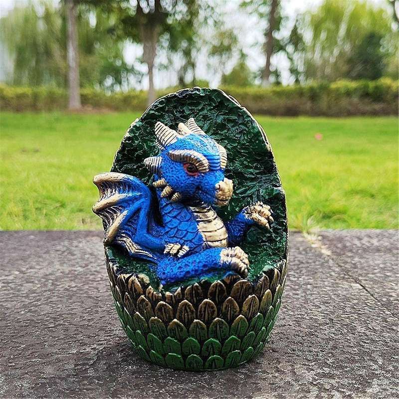 Baby Dragon Egg Statue, Cute Decorations, Resin Crafts, Desktop, Living Room