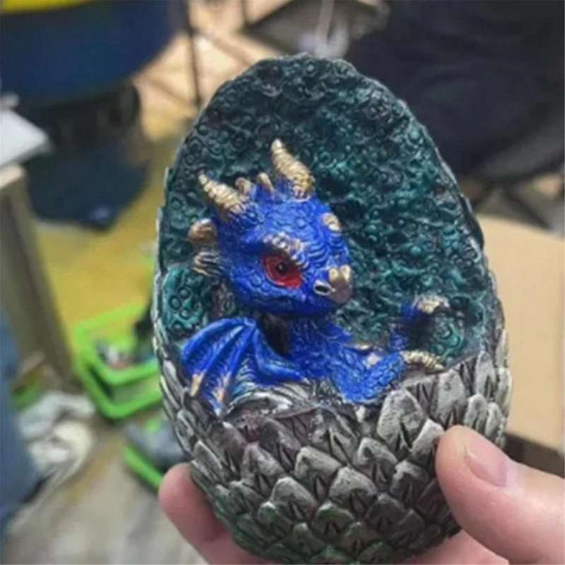 Baby Dragon Egg Statue, Cute Decorations, Resin Crafts, Desktop, Living Room